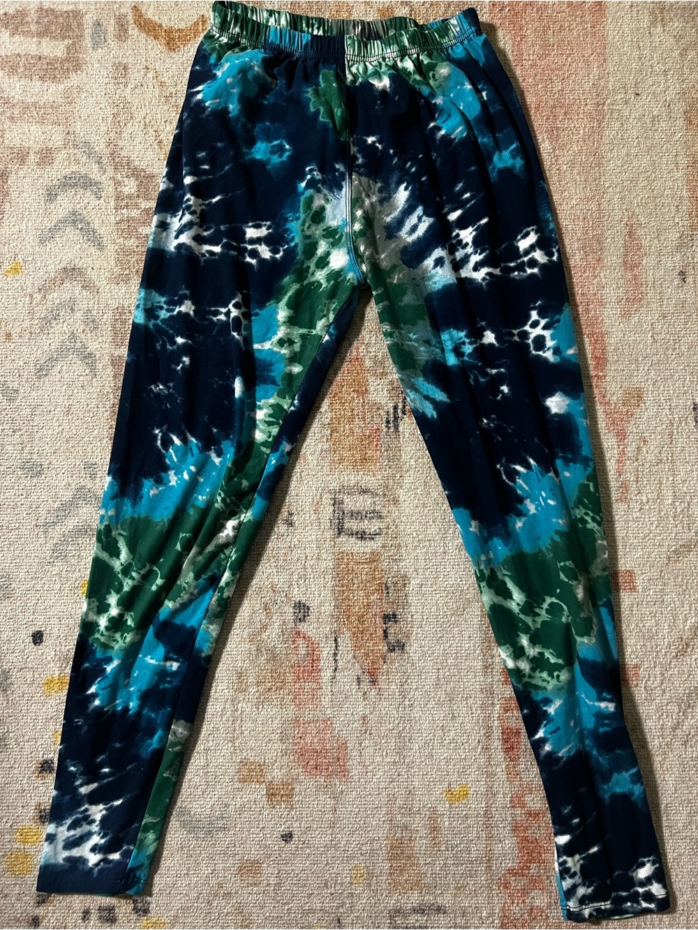 Women’s Tie-Dye Blue & Green Leggings